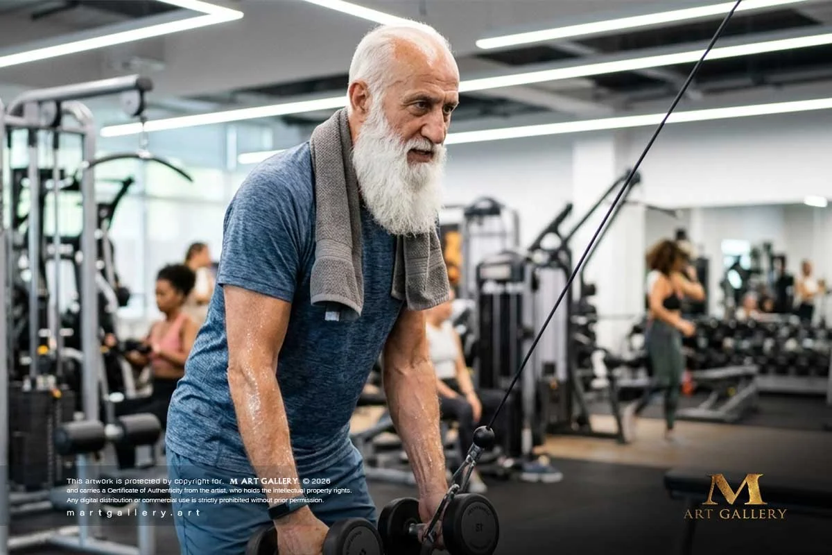 Jilali redefines ageless wisdom through rigorous physical conditioning; this dedication to bodily vitality demonstrates that physical endurance remains the ultimate fuel for his continuous creative flow.