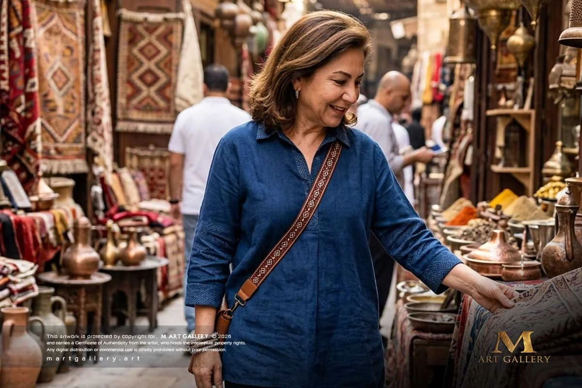 Amidst historic bazaars, Zeinab traces the lineage of craftsmanship, curating rich visual motifs and palettes to weave into her art.